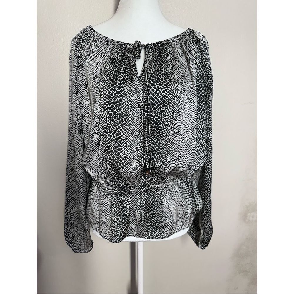 Michael Kors Silk Animal Print Tops Size M